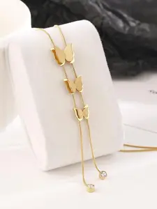 MYKI Gold-Plated Butterfly Layered Necklace