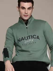 Nautica Printed Half Zipper Sweatshirt