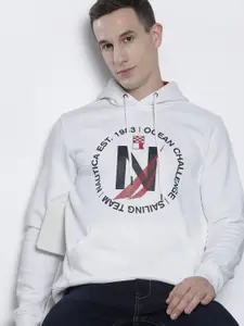 Nautica Men Brand Logo Print Hooded Sweatshirt