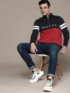 Nautica Colourblocked Half Zipper Sweatshirt