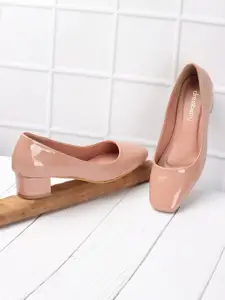 DressBerry Pink Block Heel Pumps