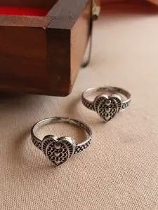 Infuzze Set Of 2 Silver-Plated Toe Rings