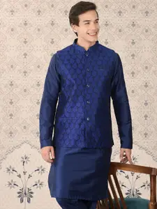 Ode by House of Pataudi Woven Design Nehru Jackets
