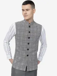 MODI JACKET Men Checked Woollen Nehru Jacket