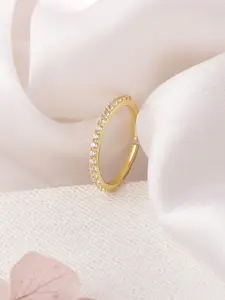 Zavya 925 Pure Silver Gold Plated Finger Ring