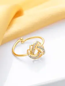 Zavya 925 Pure Silver Gold Plated Finger Ring