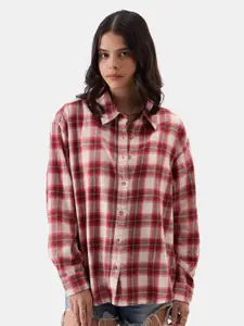 The Souled Store Women Multicoloured Relaxed Tartan Checks Opaque Checked Casual Shirt