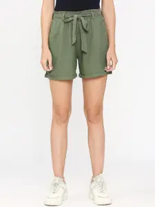 SPYKAR Women Mid Rise Slim Fit Cotton Shorts