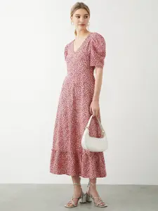 DOROTHY PERKINS Floral Print Puff Sleeves Maxi Dress