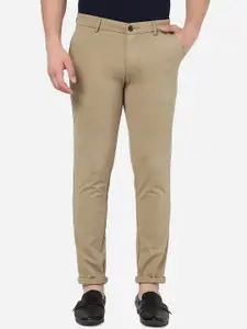 JADE BLUE Men Mid-Rise Regular Fit Cotton Trousers
