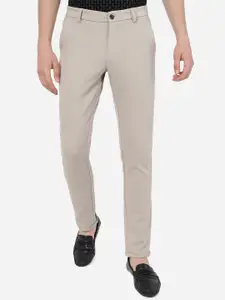 JADE BLUE Men Mid-Rise Pure Cotton Trousers