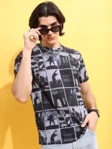 HIGHLANDER Grey Graphic Printed T-shirt