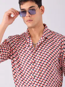 The Indian Garage Co Men Slim Fit Opaque Printed Party Shirt