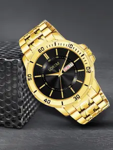 LOREM Premium Collection Men Textured Dial & Bracelet Style Straps Analogue Watch LR132-CM