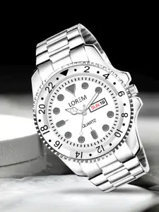LOREM Premium Collection Men Printed Dial & Bracelet Style Straps Analogue Watch LR131-CM