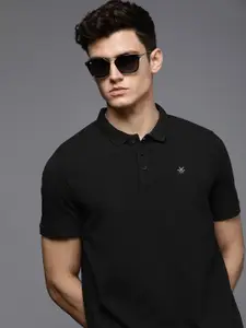 WROGN Brand Logo Polo Collar Applique Slim Fit T-shirt