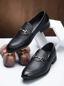 San Frissco Men Textured Slip On Formal Shoes