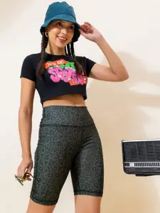 Stylecast X Hersheinbox Women Printed High-Rise Sports Shorts