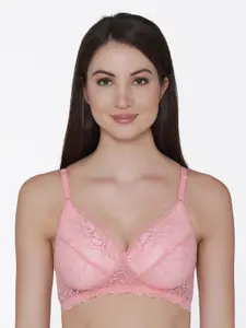 Clovia Floral Lightly Padded Non Wired Lace Bra