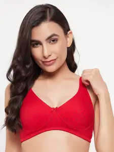 Clovia Printed Lightly Padded Non-Wired Cotton T-shirt Bra