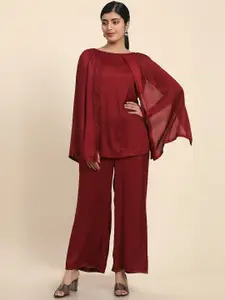 Aawari Long Slit Sleeves Top With Trousers