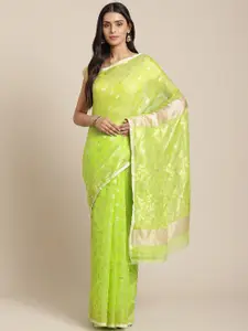 Laa Calcutta Floral Woven Design Jamdani Saree