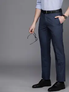 Raymond Men Checked Slim Fit Trousers
