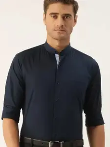 Hancock Slim Fit Band Collar Cotton Formal Shirt