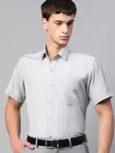 English Navy Spread Collar Slim Fit Formal Shirt