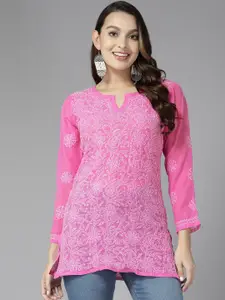 ADA Women Ethnic Motifs Embroidered Chikankari Kurti