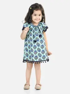 BownBee Girls Ethnic Printed Pure Cotton A-Line Dress