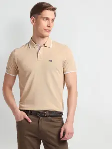Arrow Sport Pure Cotton Tipped Solid Pique Polo Shirt