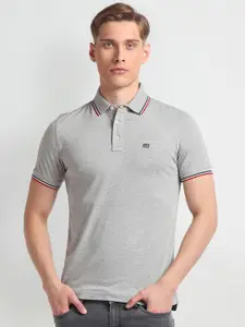 Arrow Sport Striped Polo Collar Cotton T-shirt