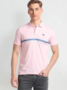 Arrow Sport Striped Jersey Polo Collar Pure Cotton T-shirt