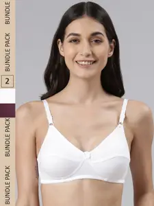 Dollar Missy Pack of 2  Cotton Wire-Free Uplift Support Bra