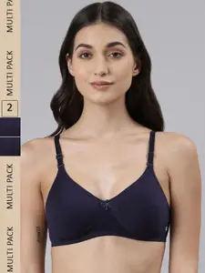 Dollar Missy Pack Of 2 Lightly Padded Non-Wired Anti Microbial Cotton T-shirt Bra
