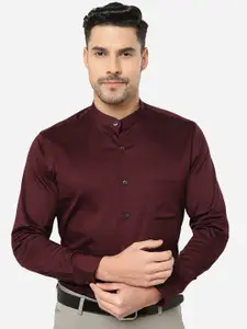 METAL Slim Fit Mandarin Collar Cotton Formal Shirt