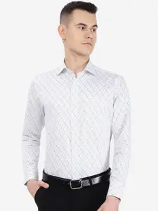 METAL Slim Fit Micro Ditsy Printed Cotton Formal Shirt