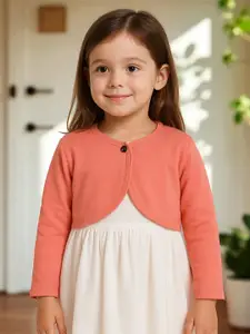 Kryptic Girls Cotton Crop Button Shrug