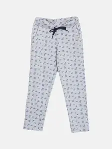 Kryptic Girls Floral Printed Cotton Mid-Rise Slip-On Lounge Pants