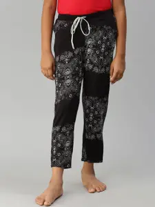 Kryptic Girls Printed Pure Cotton Mid-Rise Slip-On Lounge Pants
