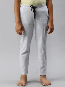 Kryptic Girls Printed Pure Cotton Mid-Rise Slip-On Lounge Pants