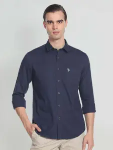 U.S. Polo Assn. Denim Co. Spread Collar Pure Cotton Casual Shirt