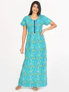 Maybell Floral Printed Pure Cotton Maxi Nightdress