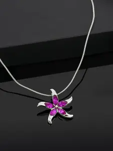 Estele Rhodium-Plated Floral Necklace