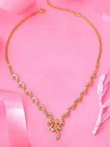 Estele Gold-Plated Crystals Studded Necklace