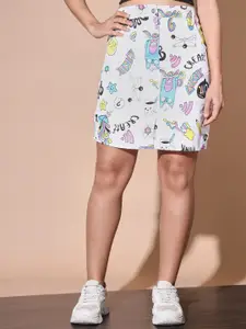 BUY NEW TREND Graphic Printed Straight Slip-On Skirt