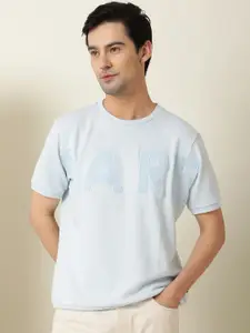 RARE RABBIT Typography Printed Slim Fit Cotton T-shirt