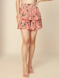 20Dresses Floral Printed Layered Mini Skirt