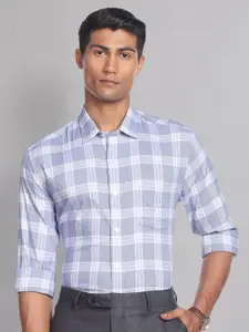 AD By Arvind Men Blue Slim Fit Checked Formal Shirt
